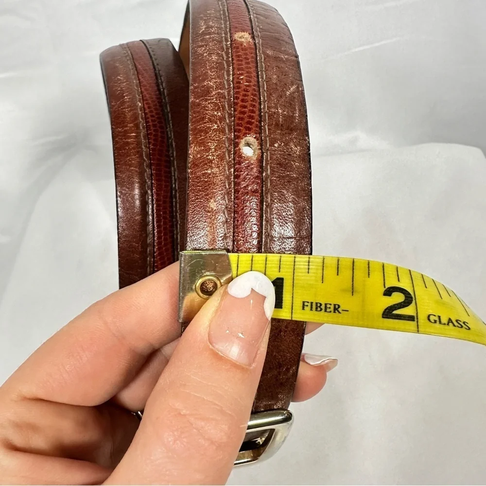 Bill Blass Vintage Leather Belt Brass Buckle Made in USA 36 Quiet Luxury
